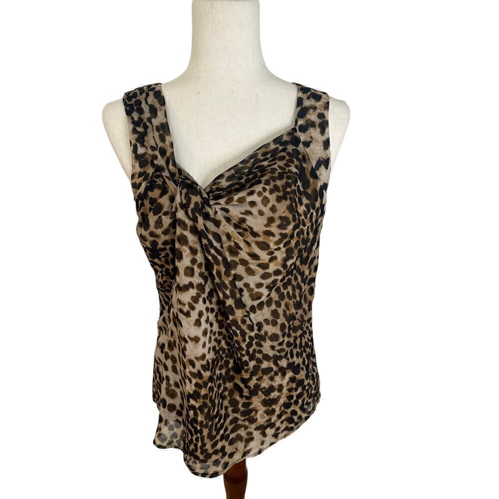 Anne Klein Sleeveless Top, Women’s Small, animal print